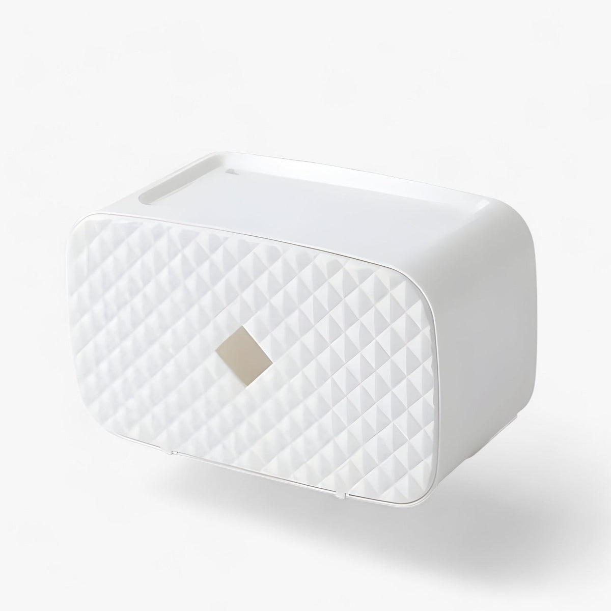 Toilet Paper Holder Wall-Mount Waterproof Cover & Top Shelf