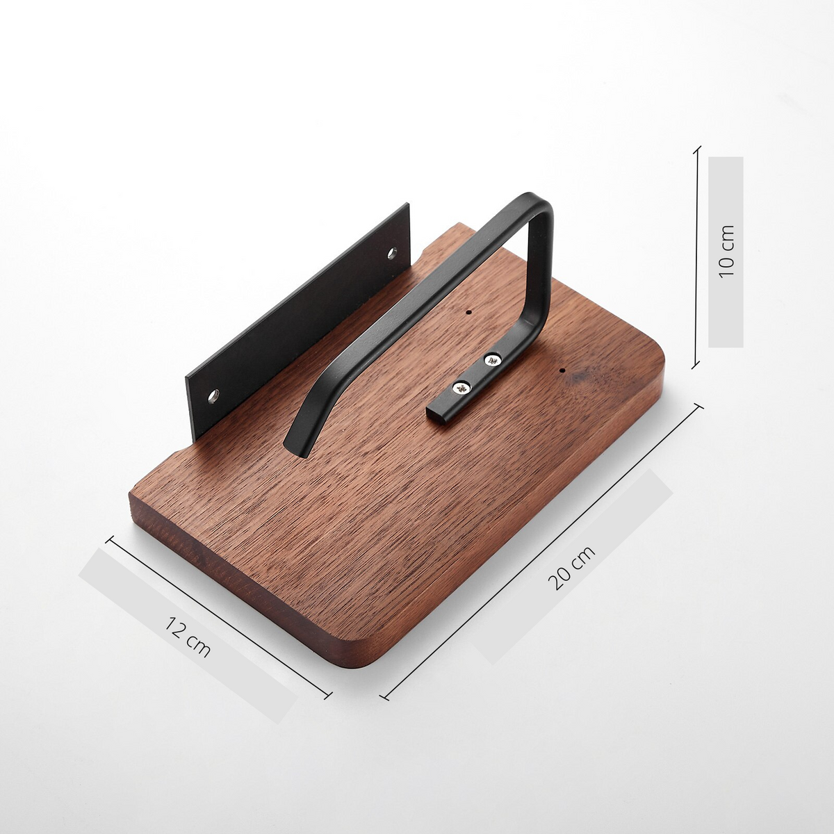 Toilet Paper Holder Wall-Mounted Solid Wood Shelf