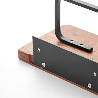 Toilet Paper Holder Wall-Mounted Solid Wood Shelf