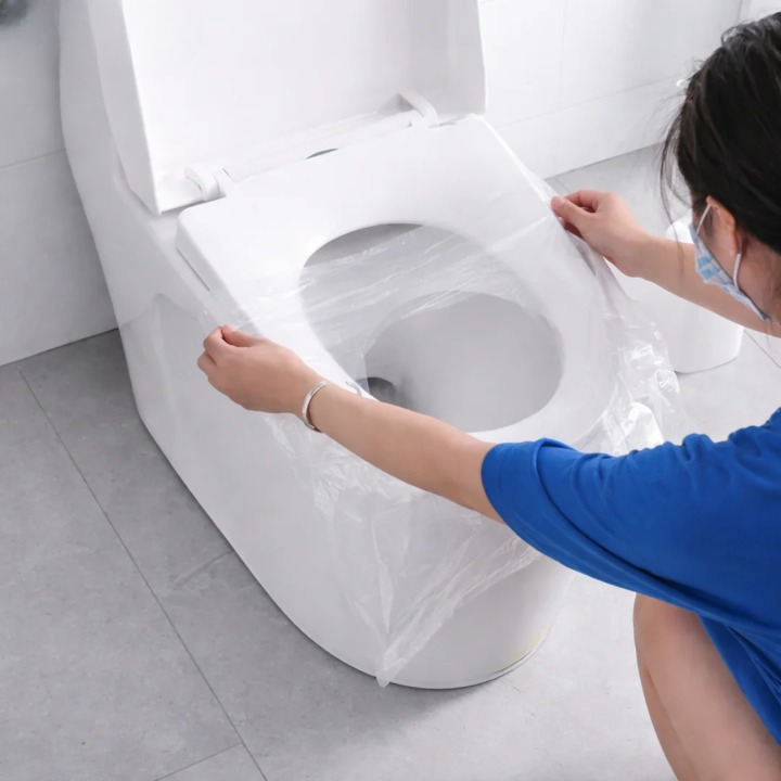 Toilet Seat Covers Biodegradable Double-Layer Non-Slip 50-Pack
