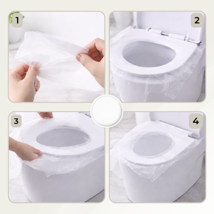 Toilet Seat Covers Biodegradable Double-Layer Non-Slip 50-Pack