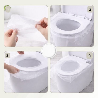 Toilet Seat Covers Biodegradable Double-Layer Non-Slip 50-Pack