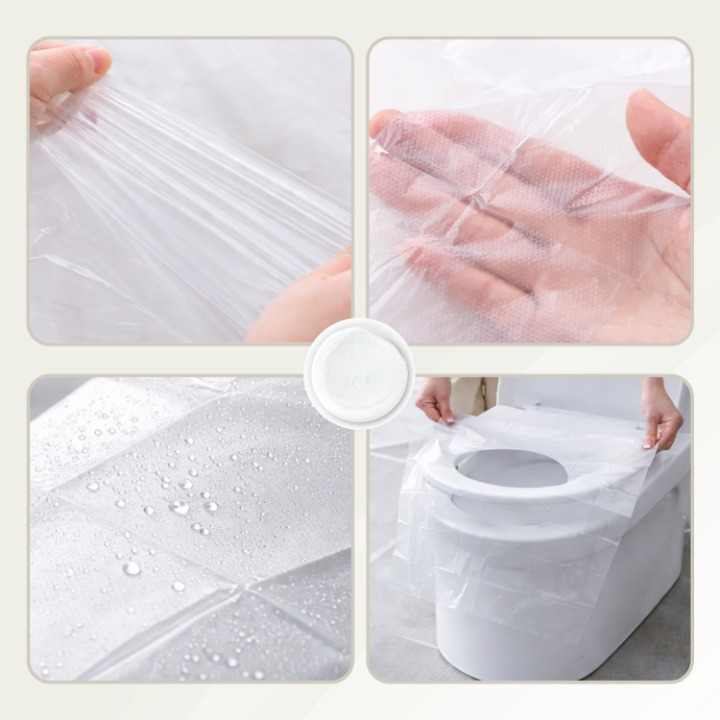Toilet Seat Covers Biodegradable Double-Layer Non-Slip 50-Pack