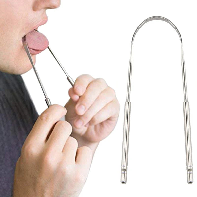 Tongue Scraper Ergonomic Curved Stainless Steel