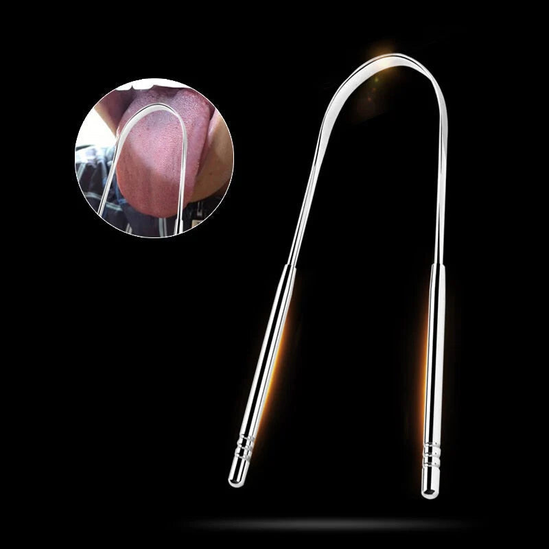 Tongue Scraper Ergonomic Curved Stainless Steel