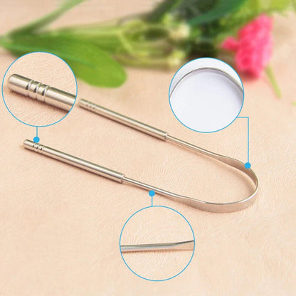 Tongue Scraper Ergonomic Curved Stainless Steel