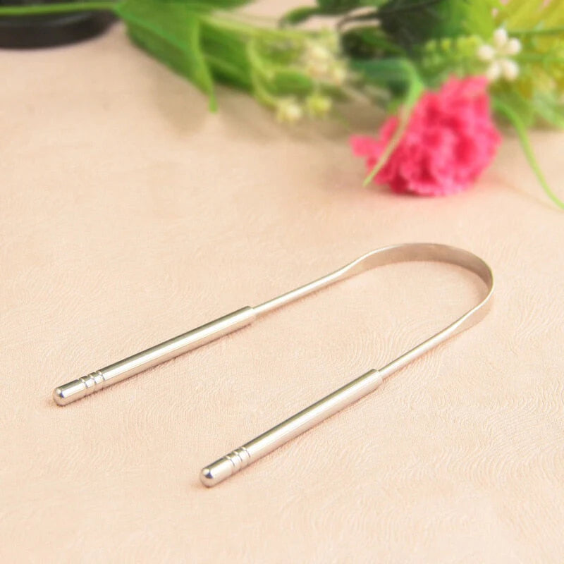Tongue Scraper Ergonomic Curved Stainless Steel