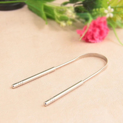 Tongue Scraper Ergonomic Curved Stainless Steel