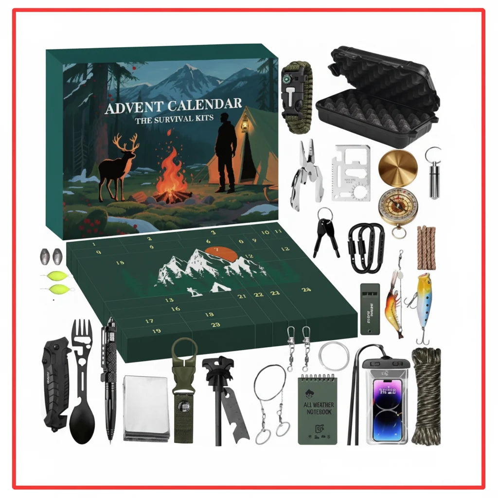 Tool Advent Calendar 24-Piece Metal & ABS Plastic Set