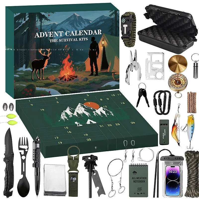 Tool Advent Calendar 24-Piece Metal & ABS Plastic Set