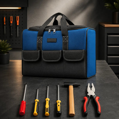 Tool Bag Self-Standing Water-Resistant Multiple Pockets