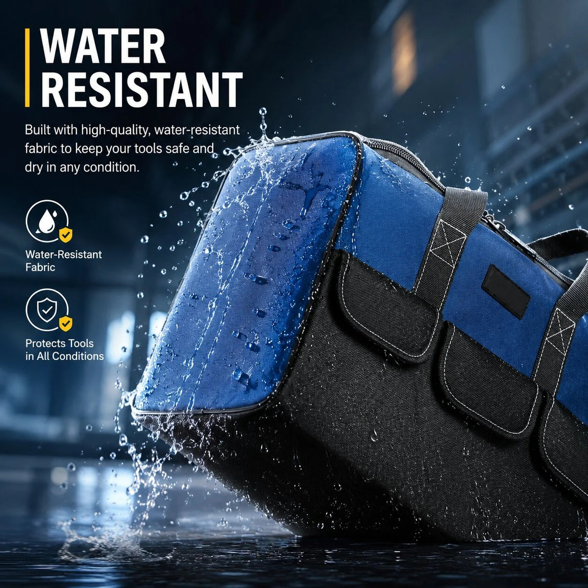 Tool Bag Self-Standing Water-Resistant Multiple Pockets