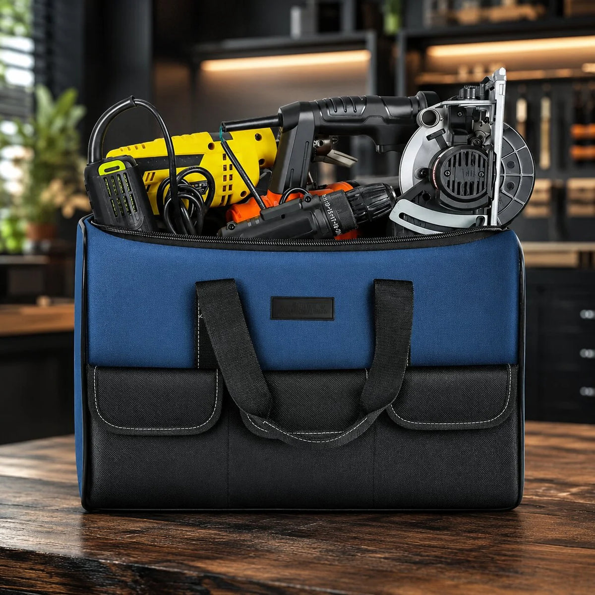 Tool Bag Self-Standing Water-Resistant Multiple Pockets