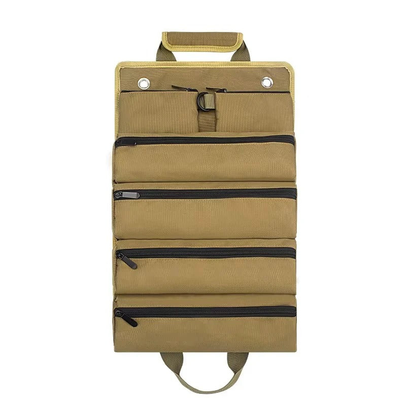 Tool Roll Organizer Roll-Up Multiple Pockets & Carrying Handle