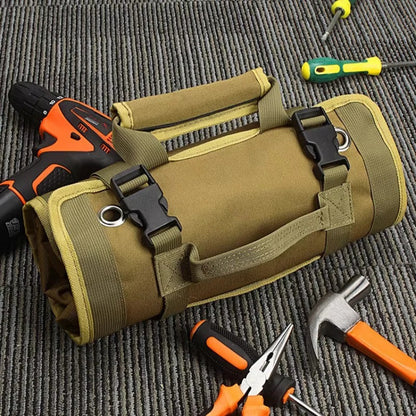 Tool Roll Organizer Roll-Up Multiple Pockets & Carrying Handle
