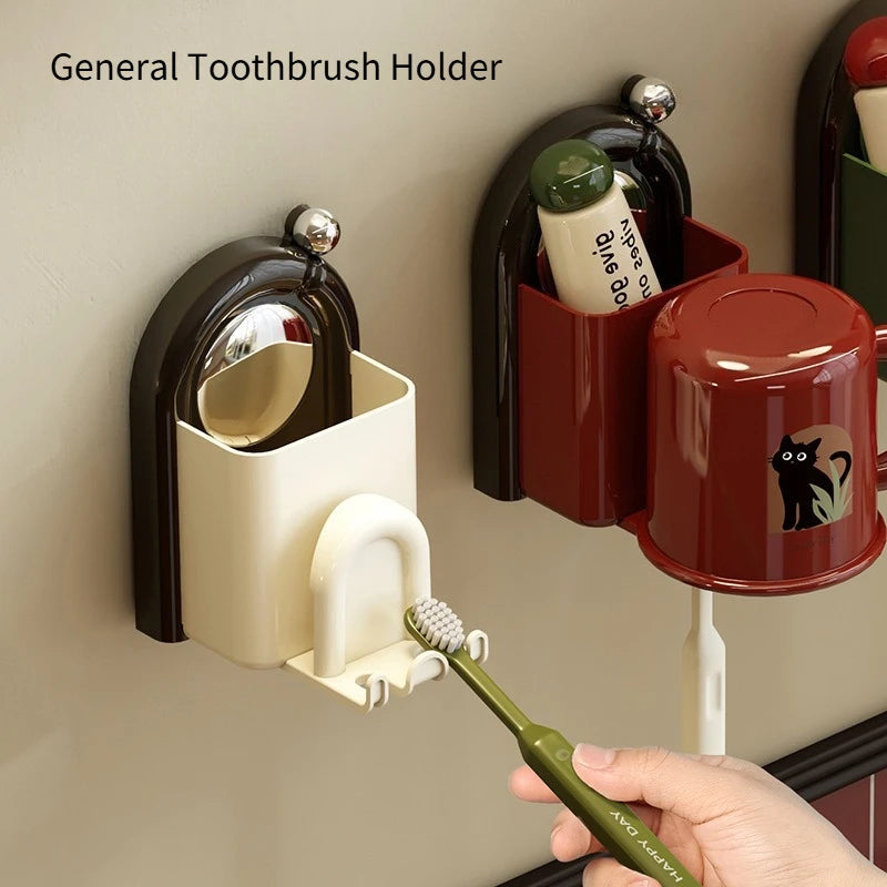 Toothbrush Holder No-Drill Suction Inverted Drip-Free Cup