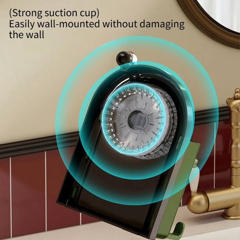 Toothbrush Holder No-Drill Suction Inverted Drip-Free Cup