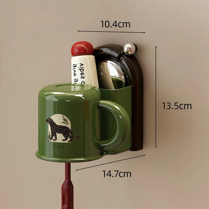 Toothbrush Holder No-Drill Suction Inverted Drip-Free Cup