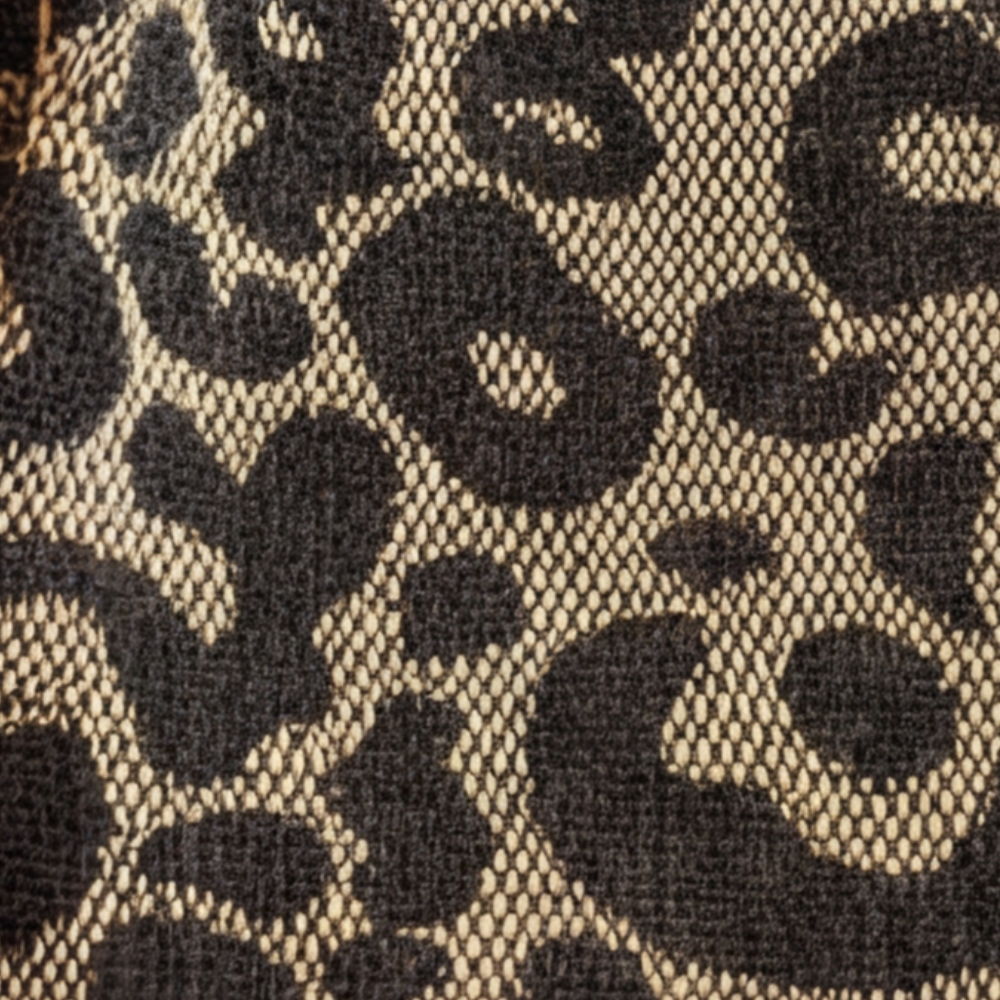 Tote Bag Leopard Canvas Faux Leather Handles