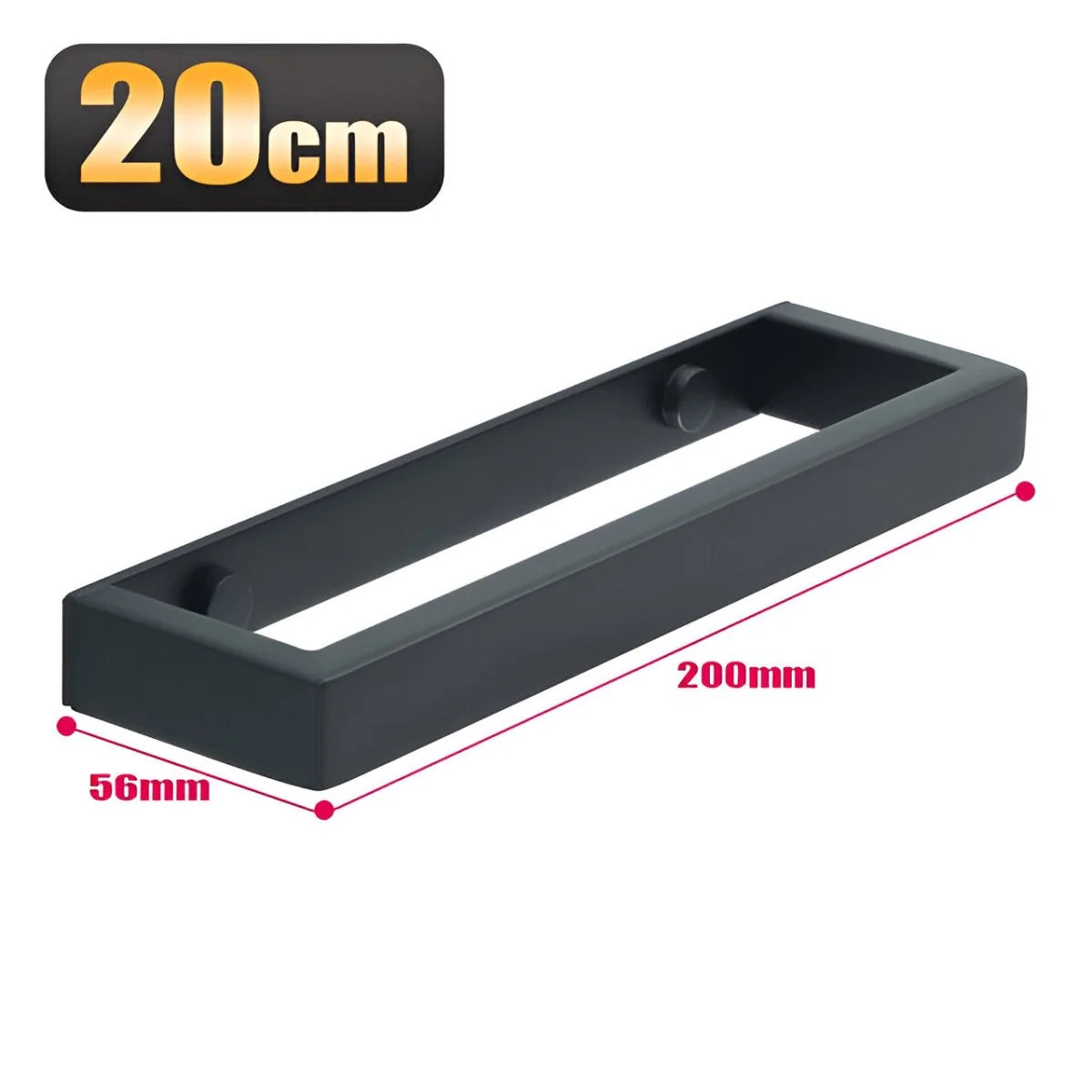 Towel Holder Wall-Mounted Stainless Steel Matte Black Space-Saving