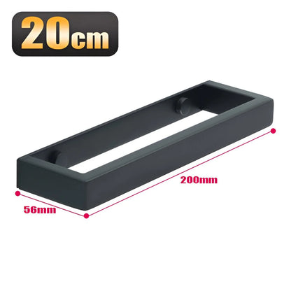 Towel Holder Wall-Mounted Stainless Steel Matte Black Space-Saving