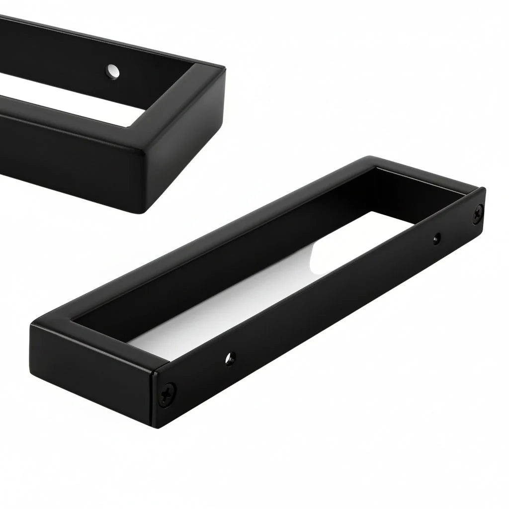 Towel Holder Wall-Mounted Stainless Steel Matte Black Space-Saving
