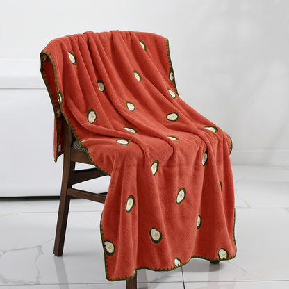 Towel Quick-Drying Cotton Blend Fruit Embroidery