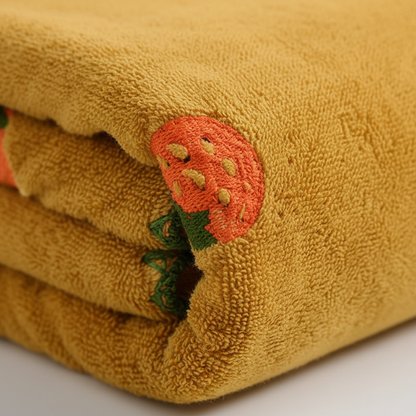 Towel Quick-Drying Cotton Blend Fruit Embroidery