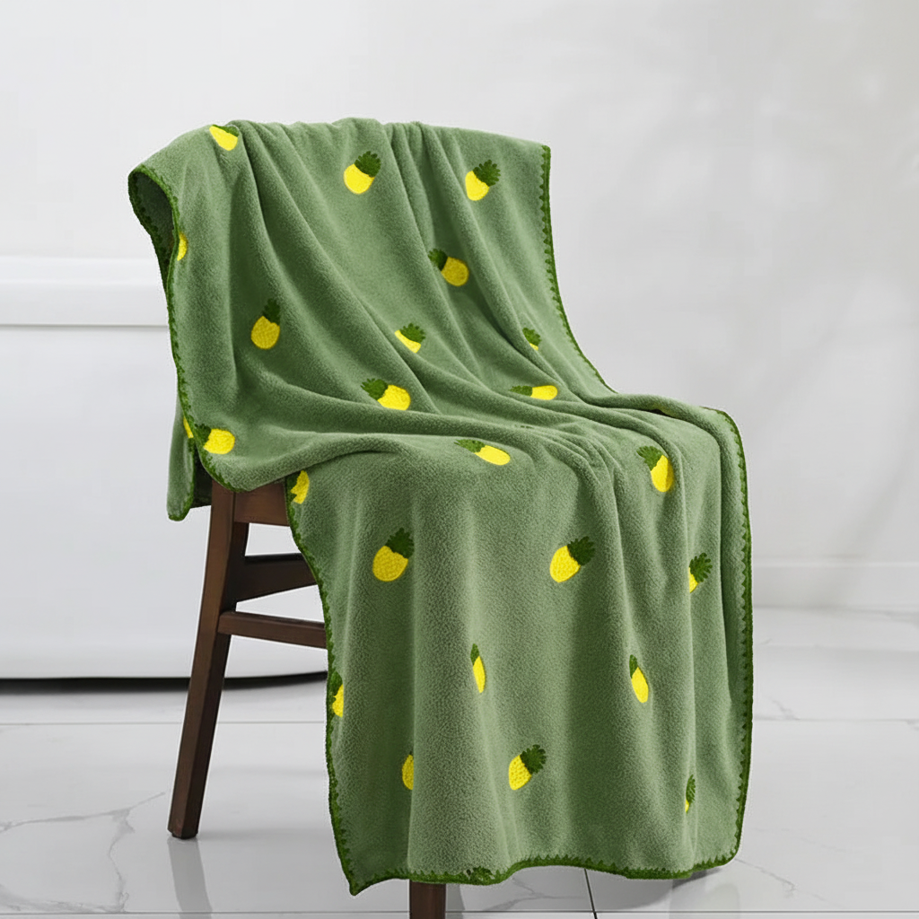 Towel Quick-Drying Cotton Blend Fruit Embroidery