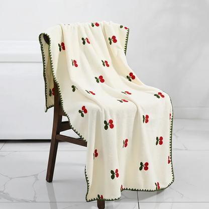 Towel Quick-Drying Cotton Blend Fruit Embroidery