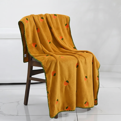 Towel Quick-Drying Cotton Blend Fruit Embroidery