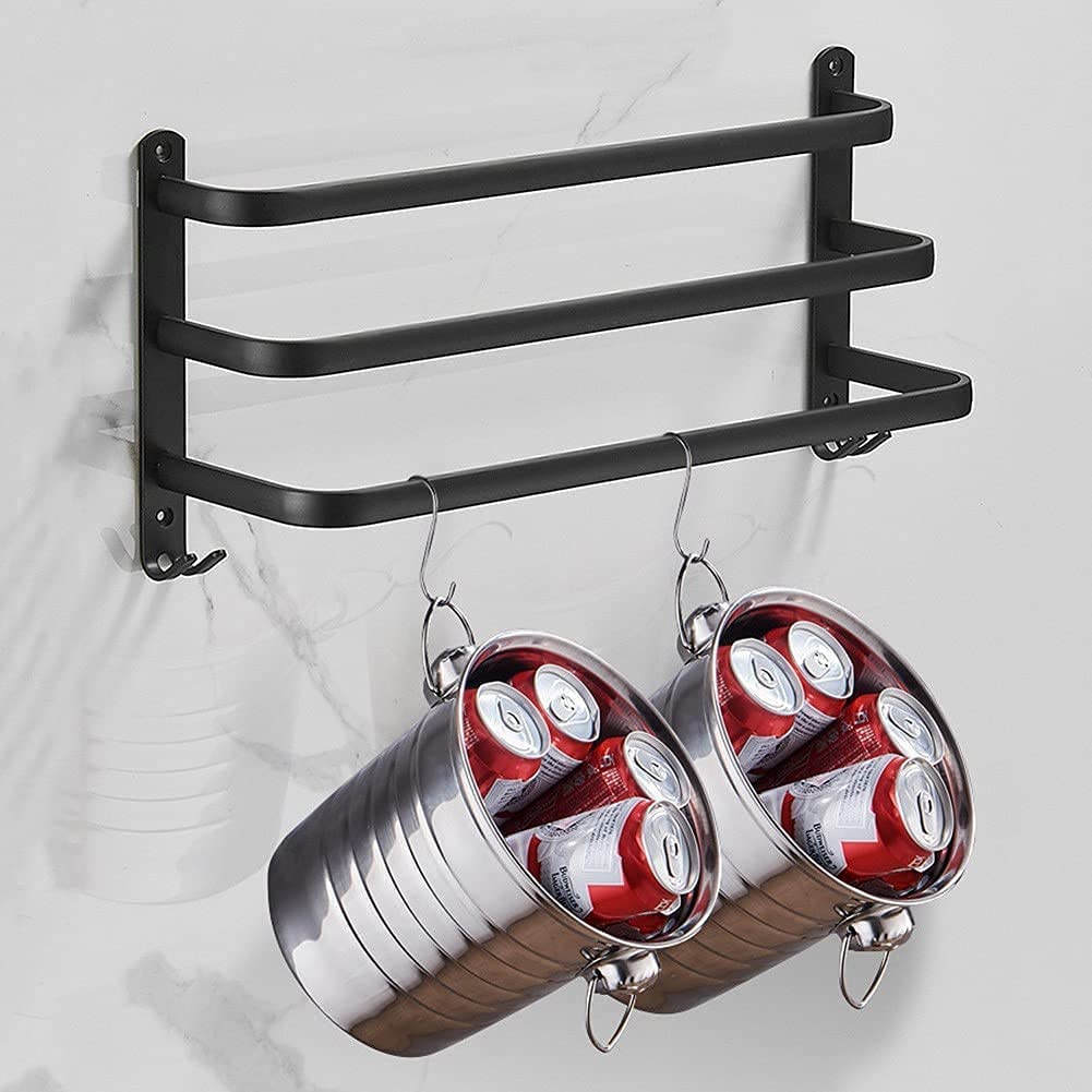 Towel Rack Aluminum Drill-Free Installation 2 Or 3 Bars