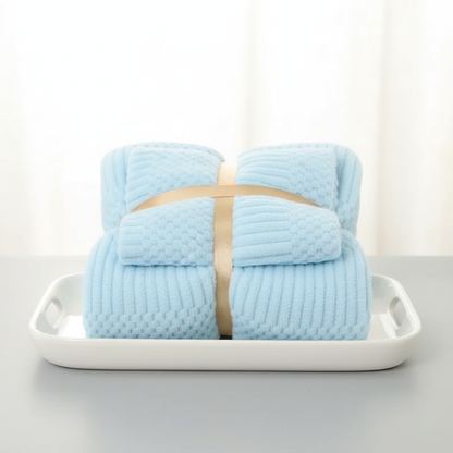 Towel Set Coral Fleece Soft & Absorbent 2-Piece