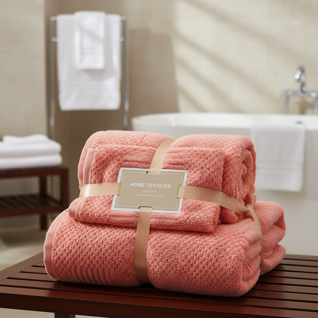 Towel Set Coral Fleece Soft & Absorbent 2-Piece