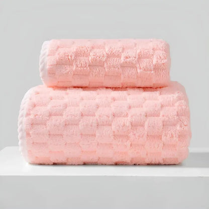 Towel Set Fleece Machine-Washable 2-Piece