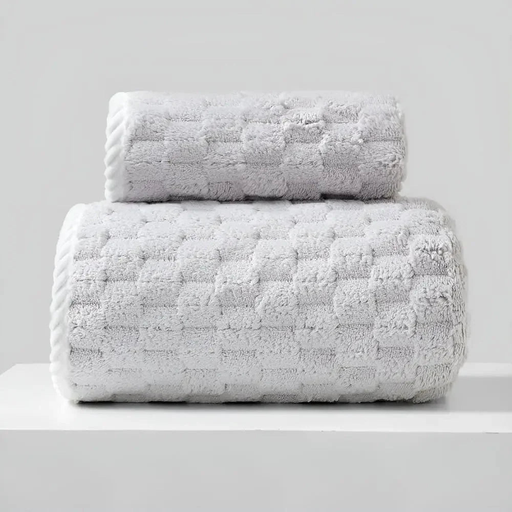 Towel Set Fleece Machine-Washable 2-Piece
