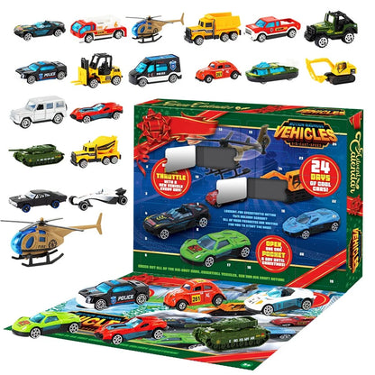 Toy Vehicle Advent Calendar 24 Mini Vehicles Moving Parts