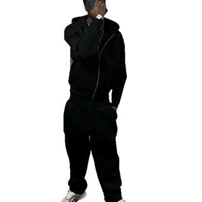 Tracksuit Set Cotton Blend Fleece Lined Relaxed Fit