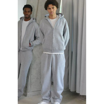 Tracksuit Set Cotton Blend Fleece Lined Relaxed Fit