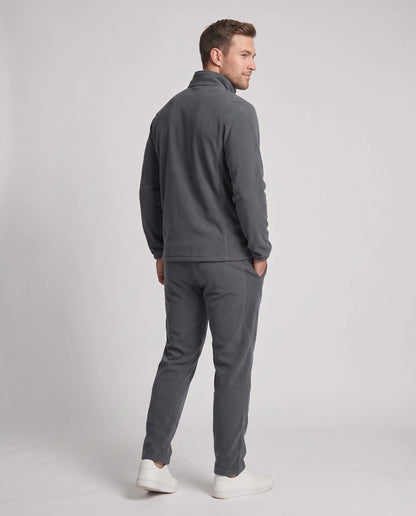 Tracksuit Set Fleece-Lined Full-Zip Jacket Tapered Joggers