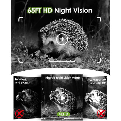 Trail Camera 4K Ultra HD Solar-Powered Night Vision