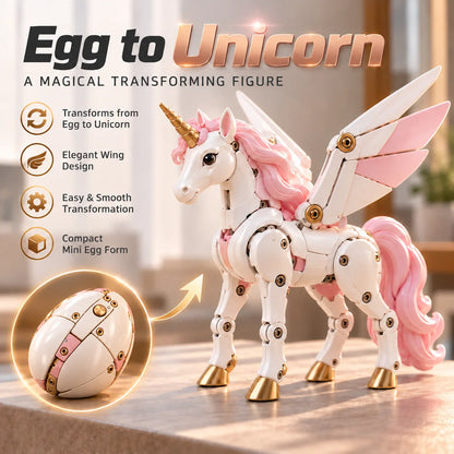 Transforming Unicorn Figure Egg to Winged Unicorn 2-in-1 Mechanism