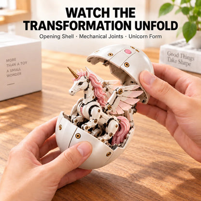 Transforming Unicorn Figure Egg to Winged Unicorn 2-in-1 Mechanism