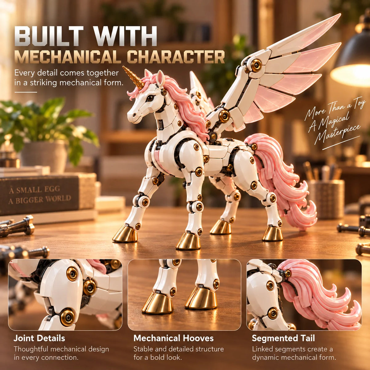 Transforming Unicorn Figure Egg to Winged Unicorn 2-in-1 Mechanism