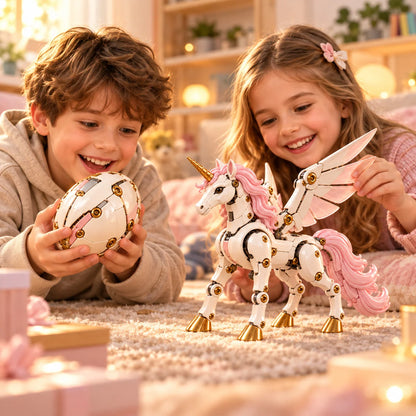 Transforming Unicorn Figure Egg to Winged Unicorn 2-in-1 Mechanism
