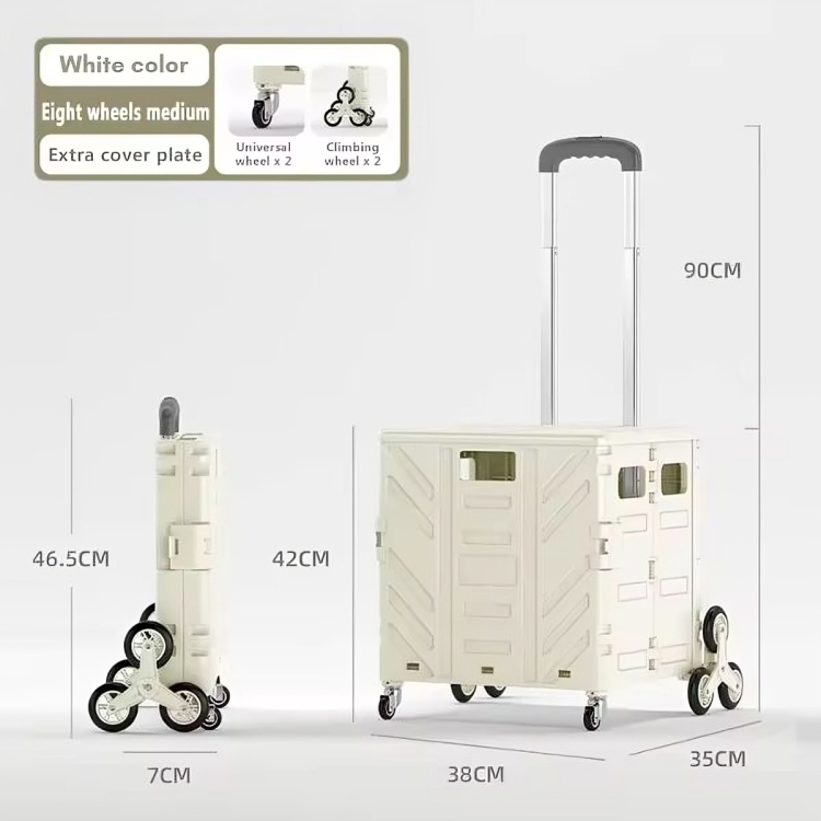 Transport Cart Foldable With Stair-Climbing Wheels