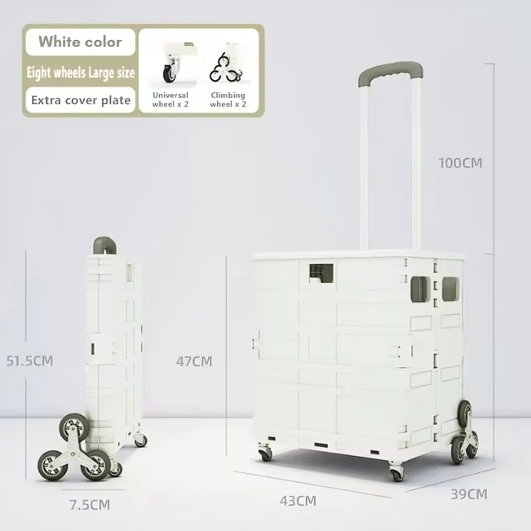 Transport Cart Foldable With Stair-Climbing Wheels