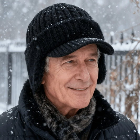 Trapper Hat Fleece-Lined Knit Ear Flaps Lightweight Warmth