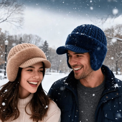 Trapper Hat Fleece-Lined Knit With Ear Flaps