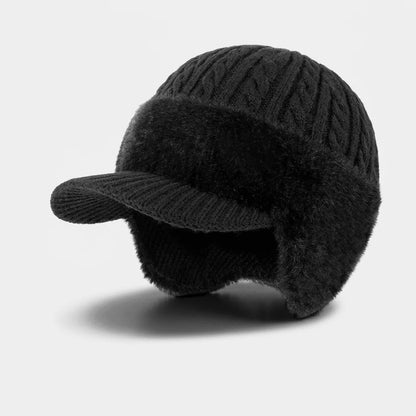 Trapper Hat Fleece-Lined Knit With Ear Flaps